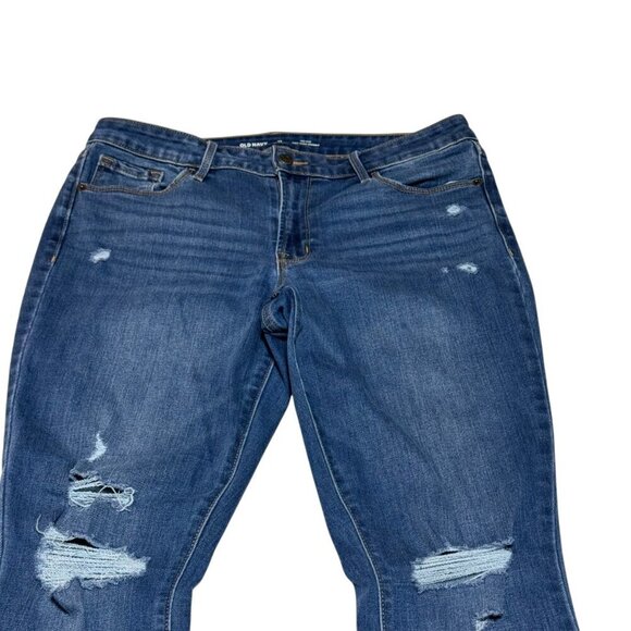 Old Navy Womens Mid Rise Pop Icon Skinny Distressed Jeans Size 12 Long - Picture 6 of 6